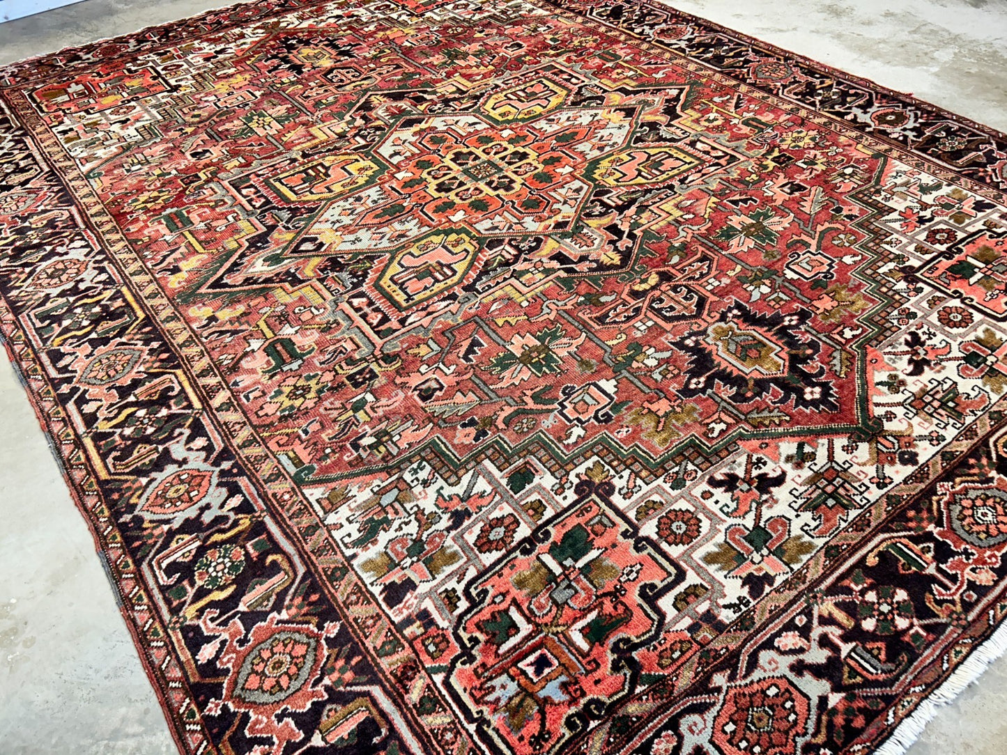 9'7"x12'8" Hand-Knotted 100% Lamb Wool Herize Carpet - Area Rug