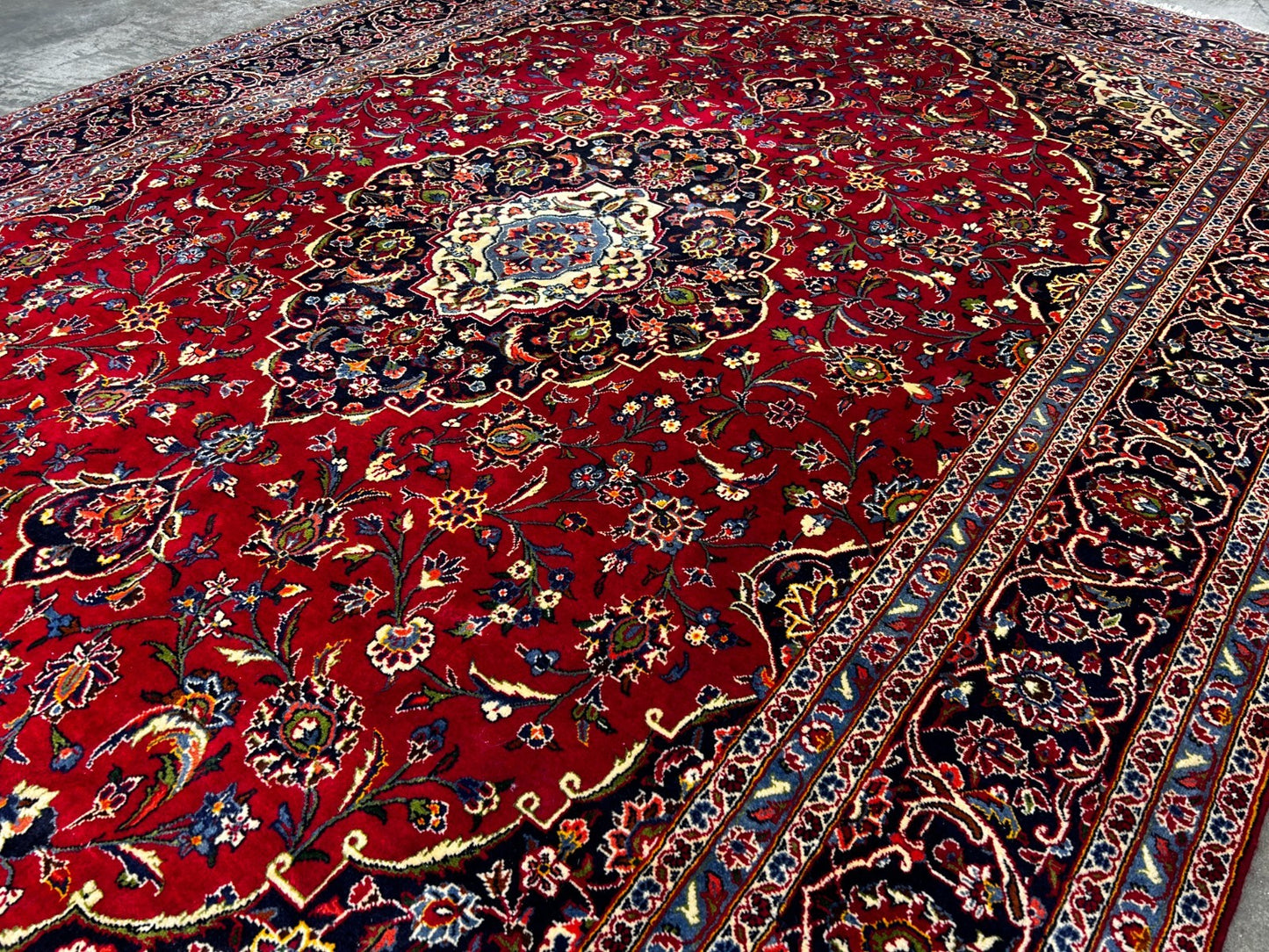8'2"x12'4" Hand-Knotted 100% Wool Pile Kashane Area Rug - Carpet