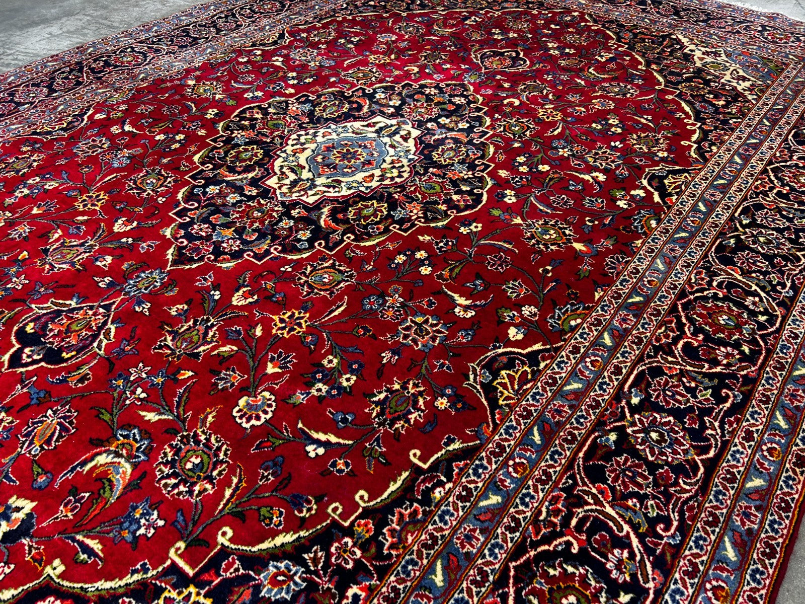 8'2"x12'4" Hand-Knotted 100% Wool Pile Kashane Area Rug - Carpet