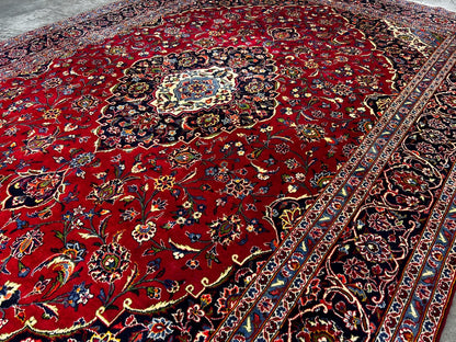8'2"x12'4" Hand-Knotted 100% Wool Pile Kashane Area Rug - Carpet