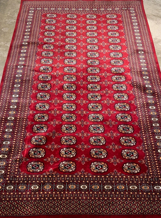 5'1" x 8'0" Hand-Knotted 100% Wool Pile Bokhara Area Rug