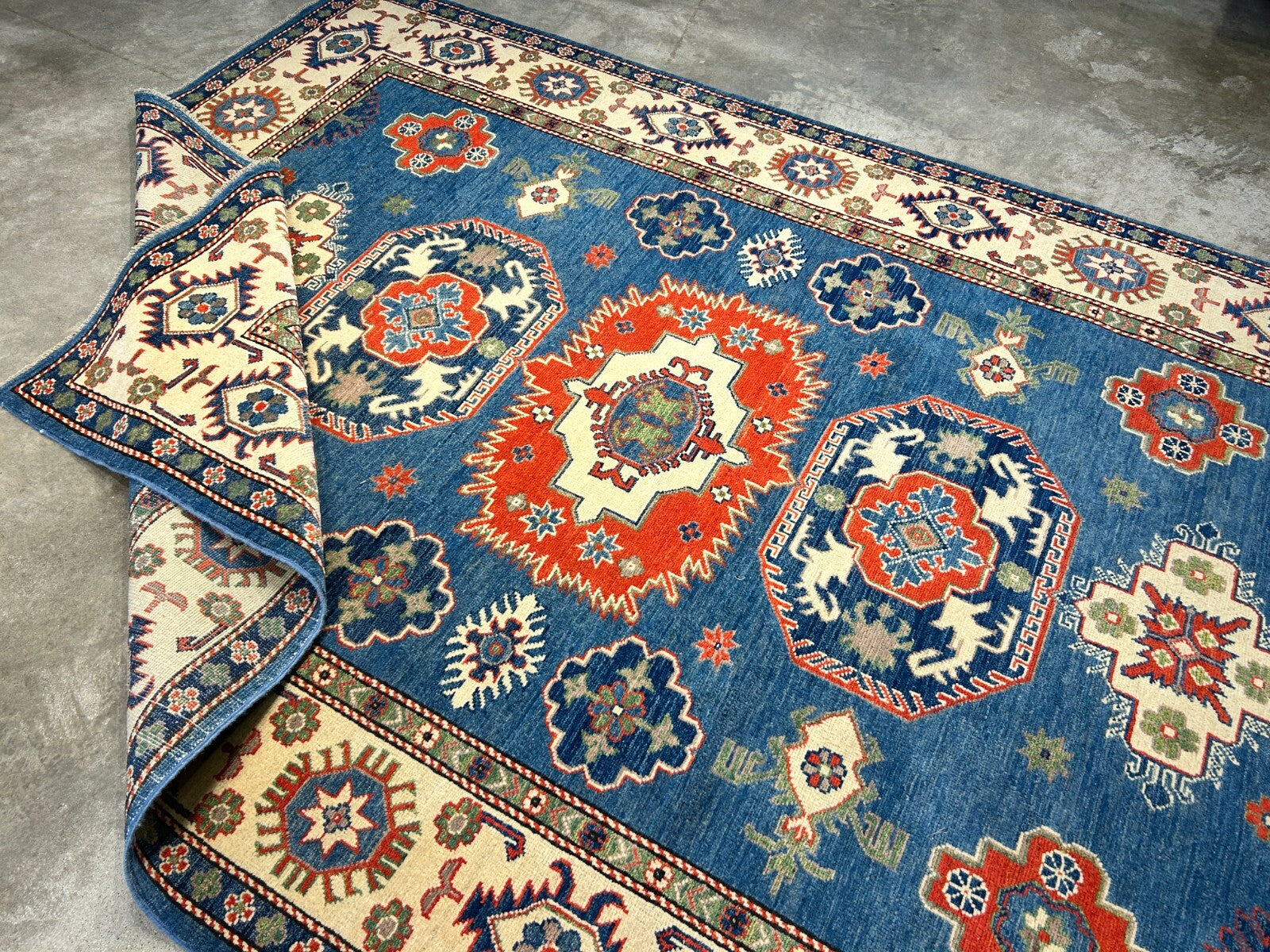 6'x8'8" Hand-Knotted 100% Wool Carpet - Fine Kazak Area Rug