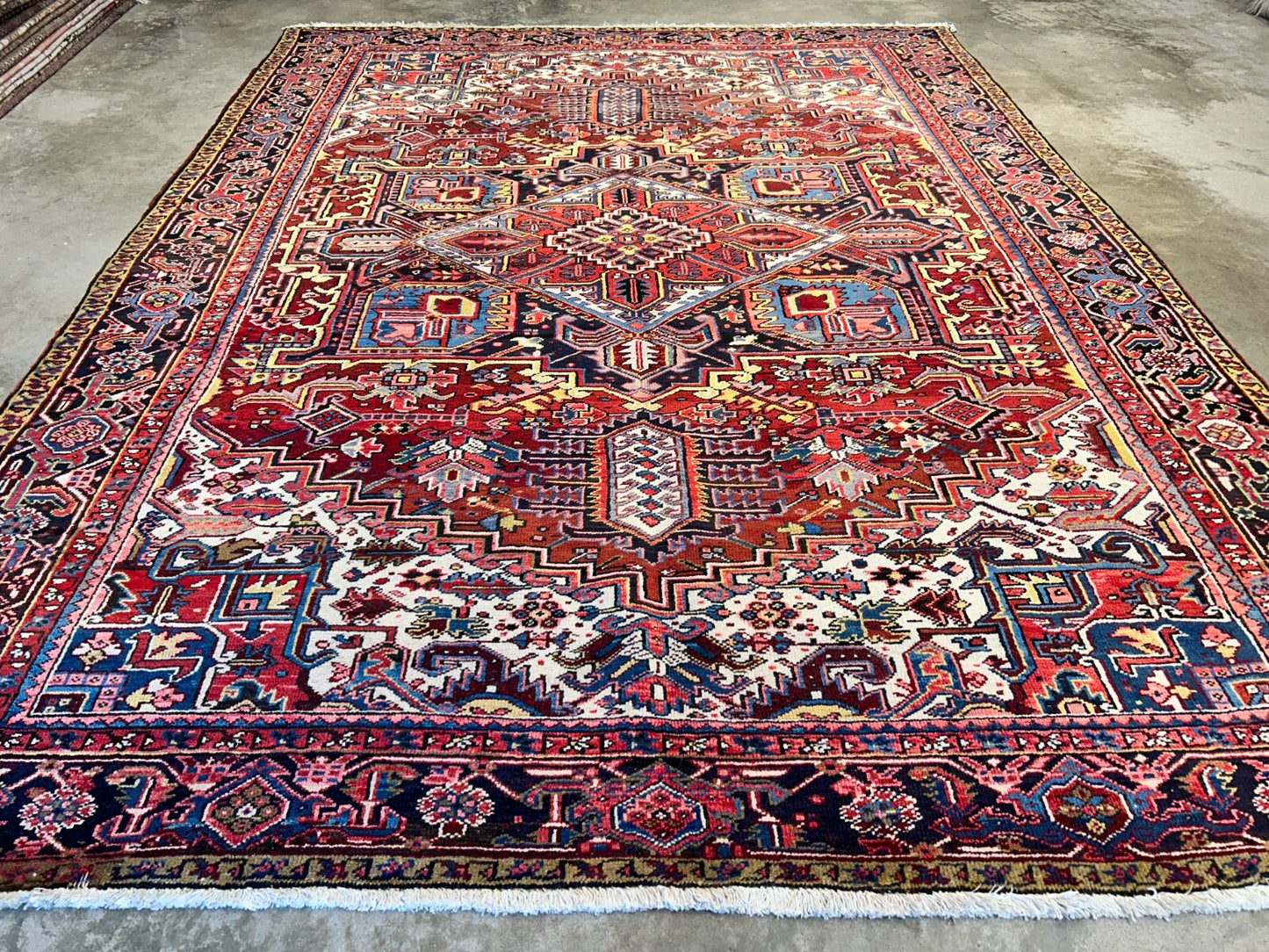 8'10"x12'1" Hand-Knotted 100% Wool Pile Herize Rug