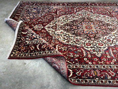 7'0"x10'3" Hand-Knotted 100% Wool Pile Bakhtiarie Carpet - Area Rug