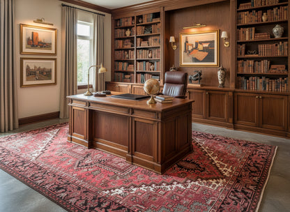 8'3" x 11'0" Hand-Knotted 100% Wool Pile Herize Area Rug - Area Carpet