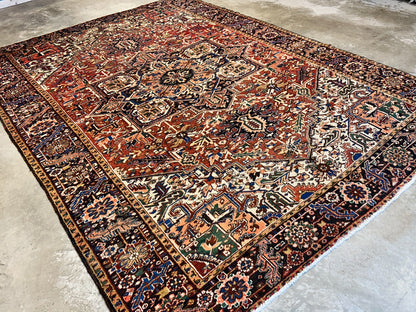 8'6"x11'6" Hand-Knotted 100% Wool Pile Herize Rug