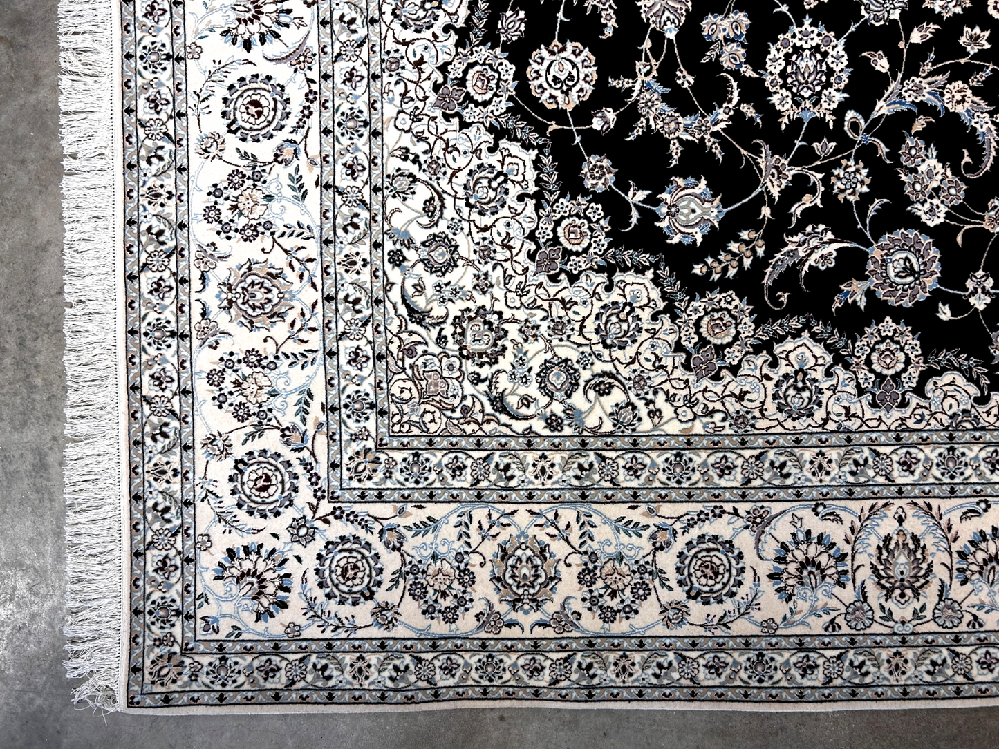  8'3"x11'10'' Very Fine Silk & Wool Habibian Naine Area Rug - Area Carpet