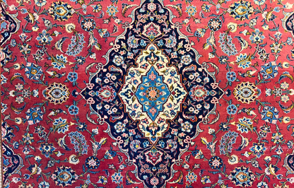 8'11"x12'4" Hand-Knotted 100% Wool Pile Kashane Rug