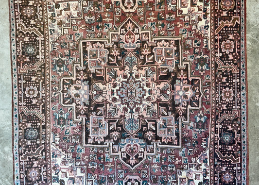 7'5"x11'5" Hand-Knotted 100% Wool Pile Herize Rug