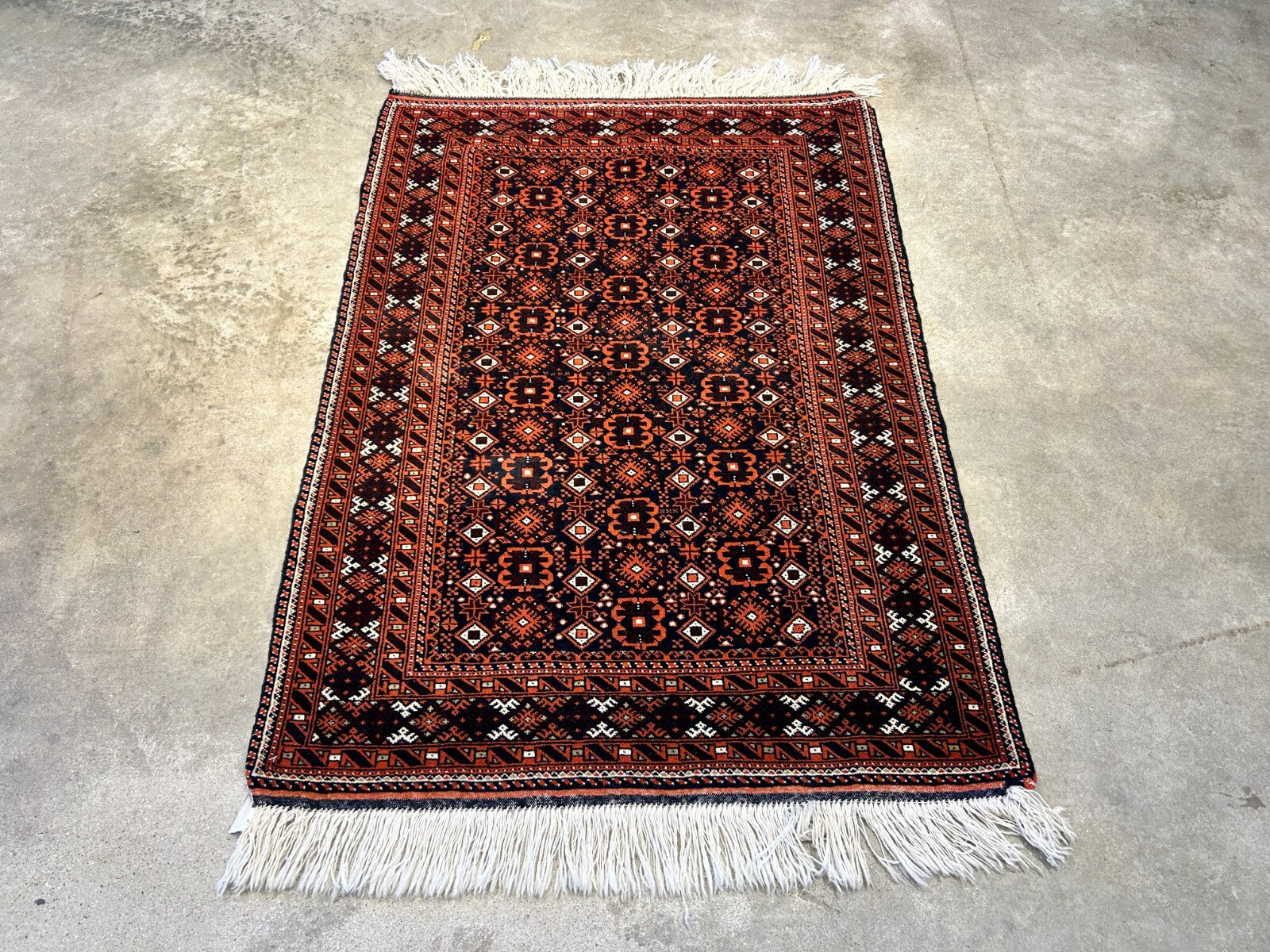 3'2"x4'6" Hand-Knotted 100% Wool Pile Afghan Area Rug