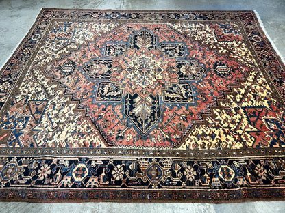 7'8"x8'10" Hand-Knotted 100% Wool Herize Carpet - Area Rug - Square Shaped
