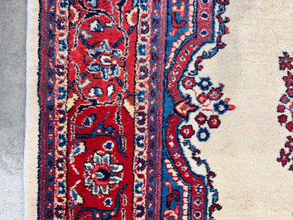 6'2"x9' Hand-Knotted 100% Wool Pile Sarouke Carpet - Area Rug