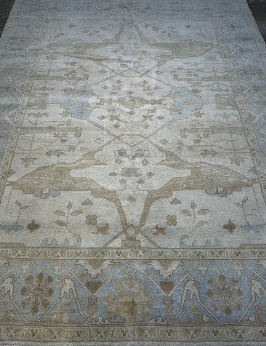 8'x10' Hand-Knotted 100% Lamb Wool Oushak Carpet - Area Rug