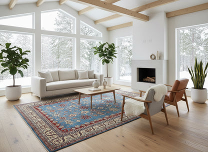 9'6"x11'7" Hand-Knotted 100% Wool Pile Kazak Design Carpet - Area Rug