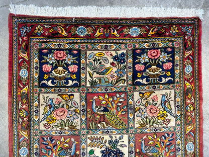 3'5"x5'2" Hand-Knotted 100% Lamb Wool Bakhtiarie Carpet - Area Rug