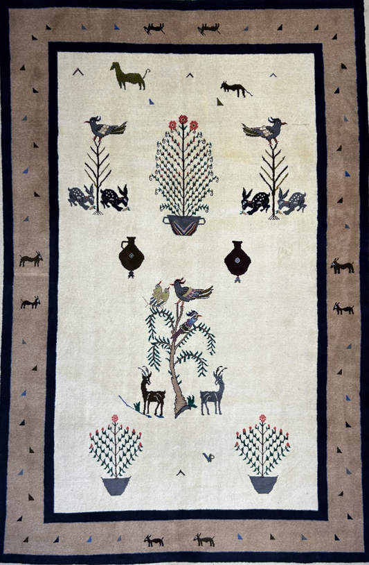 6’5”x9’6” Hand-Knotted 100% Wool Pile Oriental Area Rug - Carpet