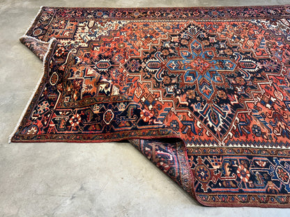 7'5"x11'1" Hand-Knotted 100% Wool Pile Herize Rug