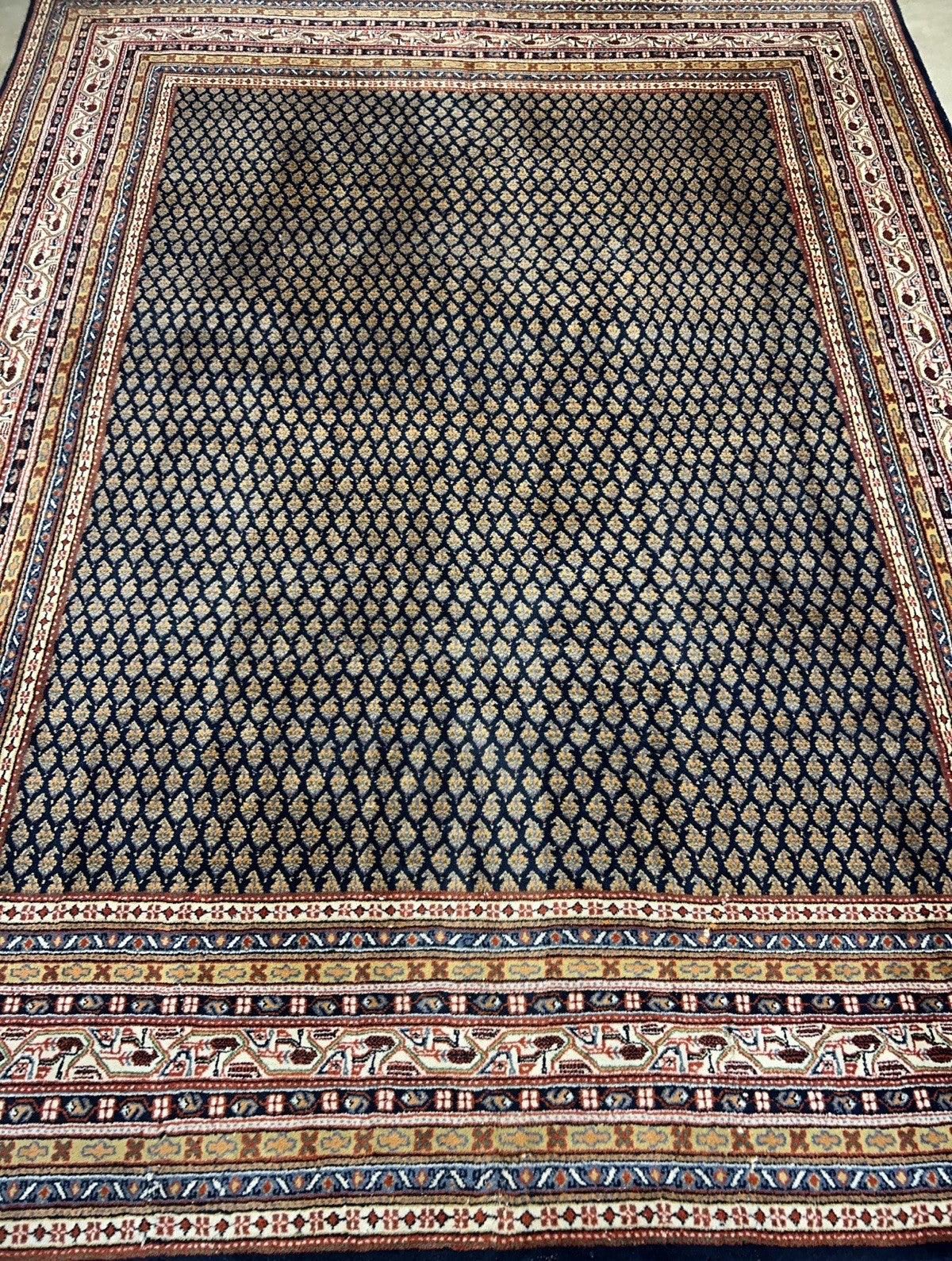 7’11”x10’ Vintage Hand-Knotted 100% Wool Pile Oriental Area Rug - Carpet