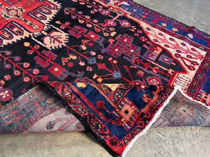 5'1" x 10'2'' Hand-Knotted 100% Lamb Wool Carpet - Nahavande Area Rug