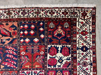 7'1"x10'1" Hand-Knotted 100% Lamb Wool Bakhtiarie Carpet - Area Rug