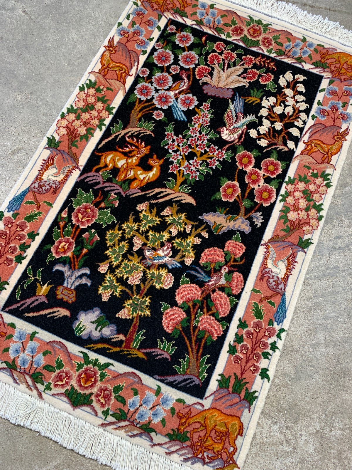 2'x3'3" Fine Hand-Knotted Wool & Silk Tabrize Rug