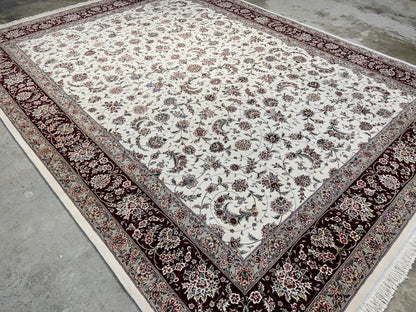 9'x12' Hand-Knotted Wool & Silk Pile Sinopersian Carpet - Area Rug