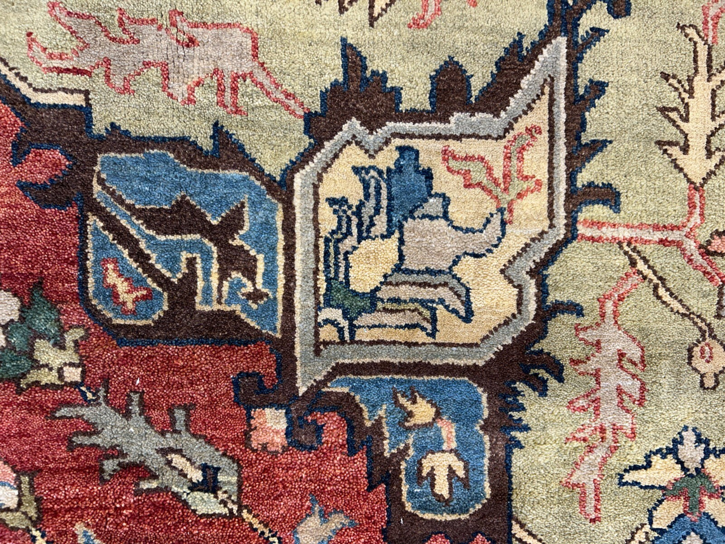 7'3"x10'3" Fine Hand-Knotted 100% Wool Pile IndoHeriz Rug