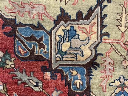 7'3"x10'3" Fine Hand-Knotted 100% Wool Pile IndoHeriz Rug