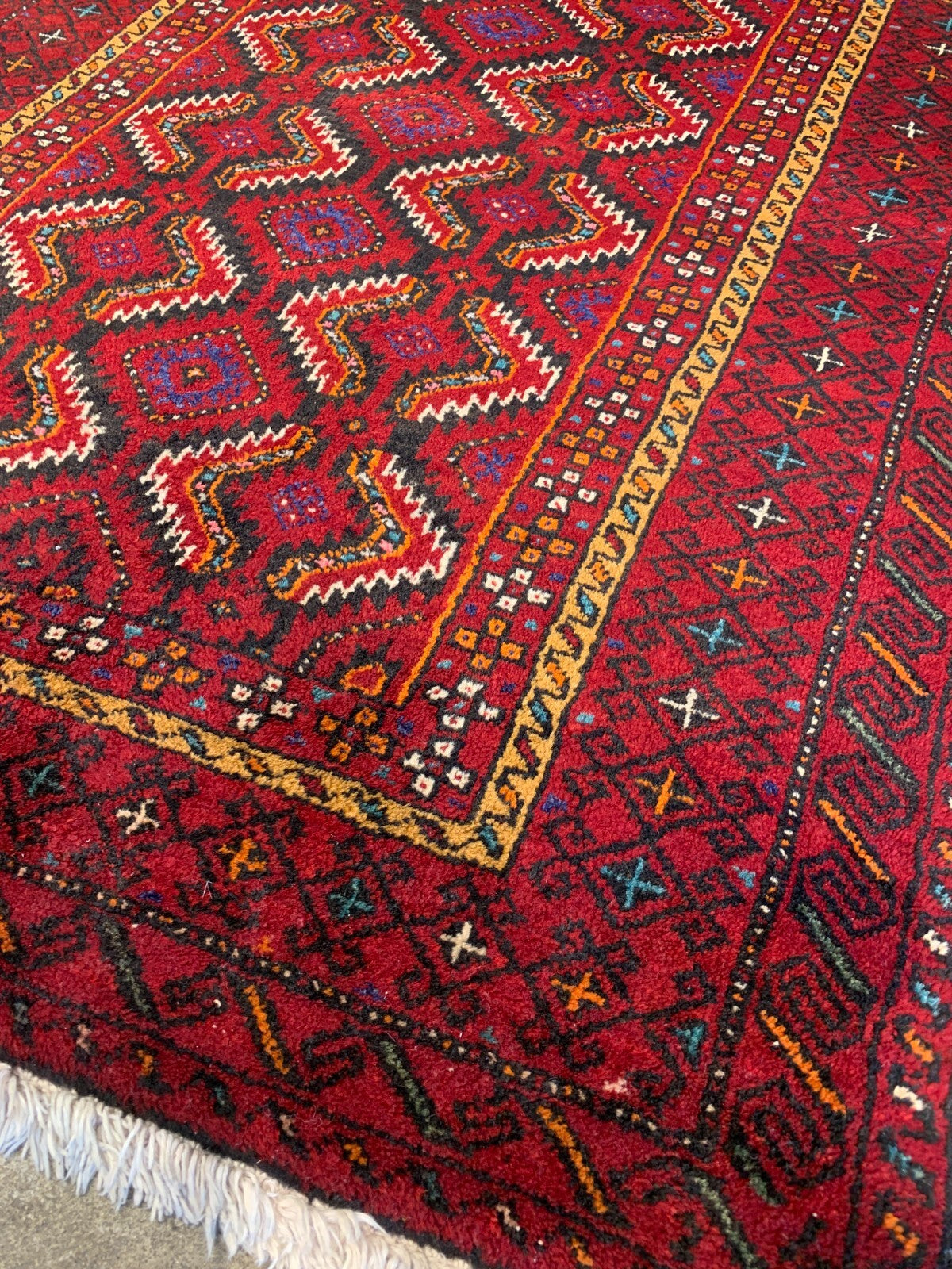 3'3"x5'7'' Hand-Knotted 100% Wool Baluchie Area Rug - Area Carpet