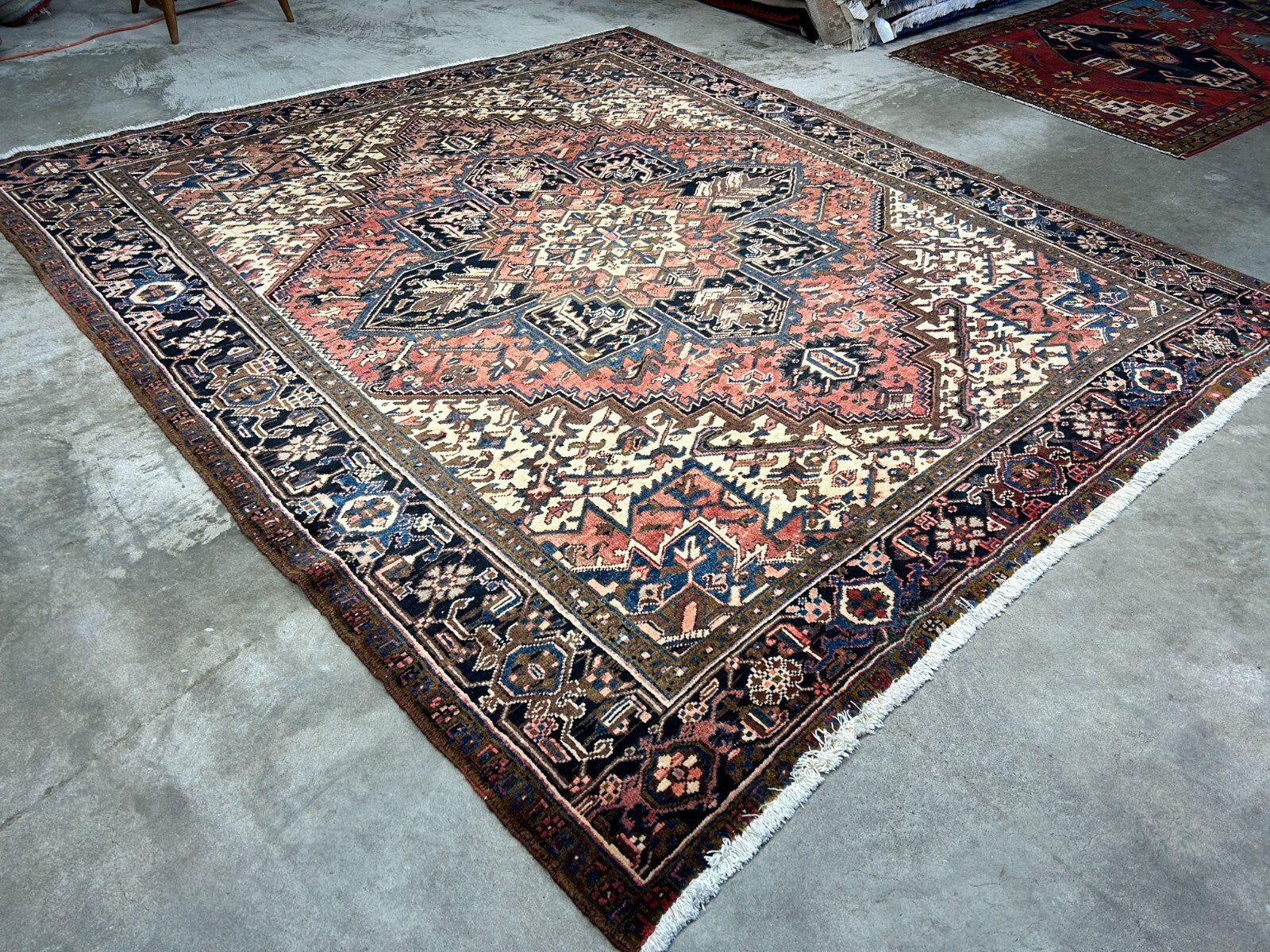 7'8"x8'10" Hand-Knotted 100% Wool Herize Carpet - Area Rug - Square Shaped