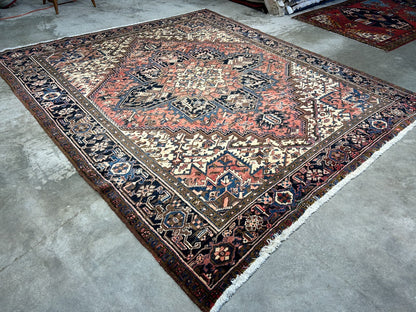 7'8"x8'10" Hand-Knotted 100% Wool Herize Carpet - Area Rug - Square Shaped