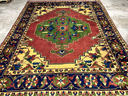6'6"x 8'3" Hand-Knotted 100% Lamb Wool Carpet - Afghan Area Rug
