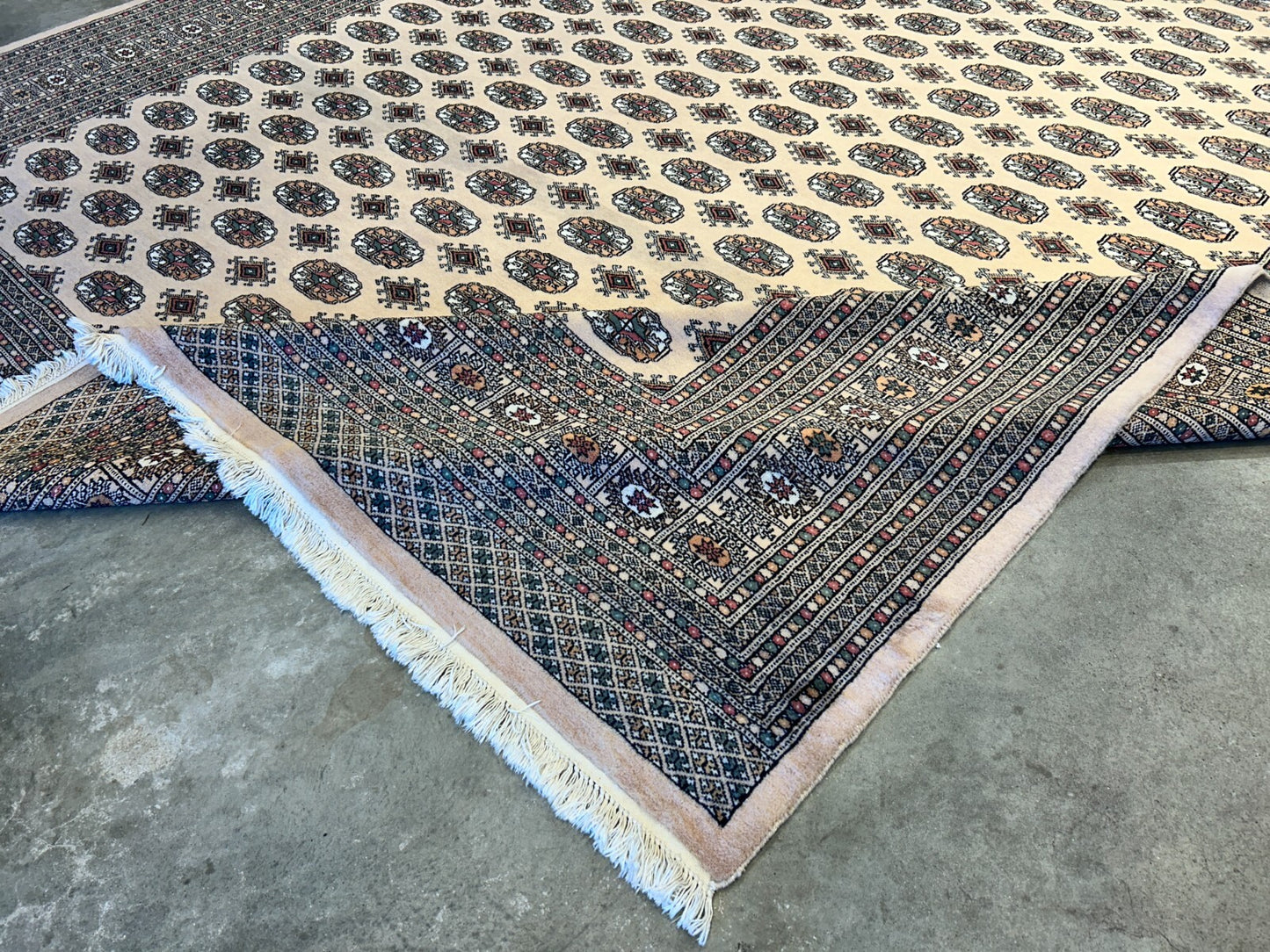 9'3"x12'6" Hand-Knotted 100% Wool Pile Bokhara Rug