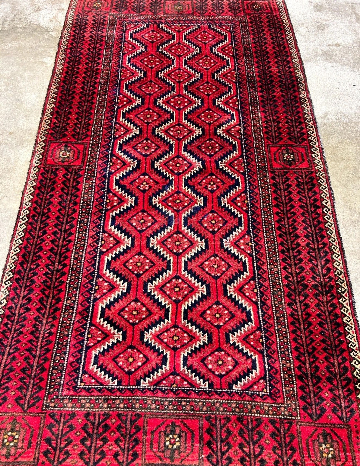 3'3"x6'2" Hand-Knotted 100% Wool Pile Persiane Balouchie Rug