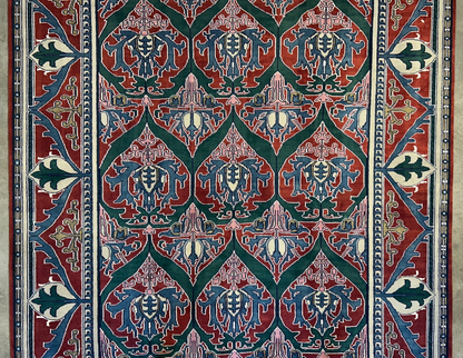 9'x12' Hand-Knotted 100%  Wool Pile All-Over Area Rug