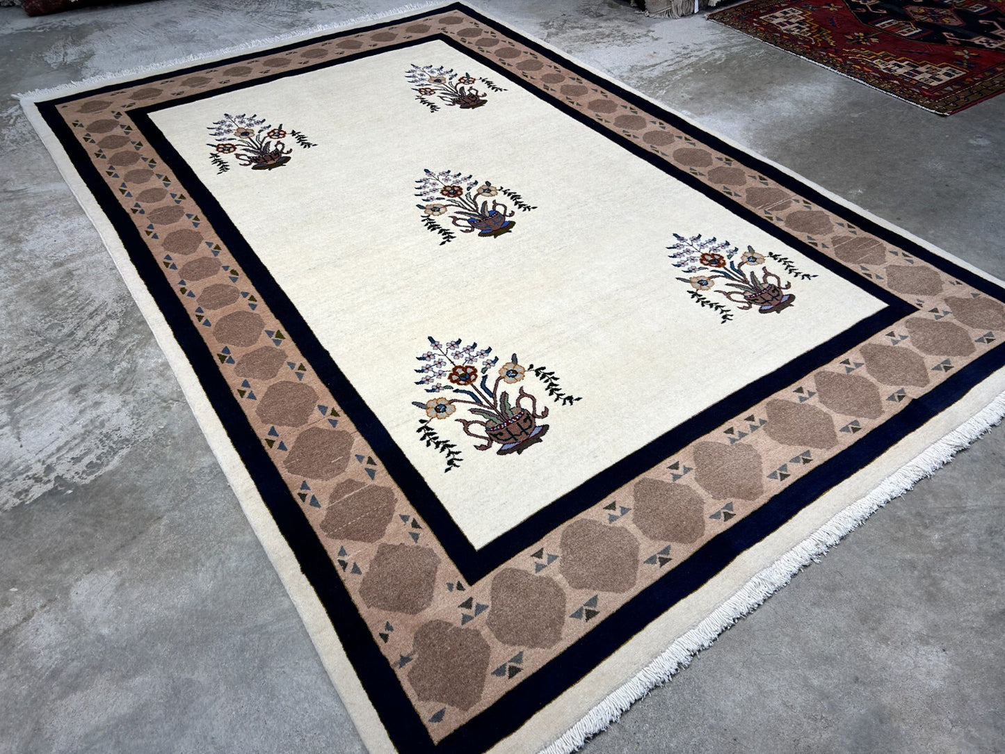 6'4"x9'5" Hand-Knotted 100% Wool Carpet - Gabeh Area Rug