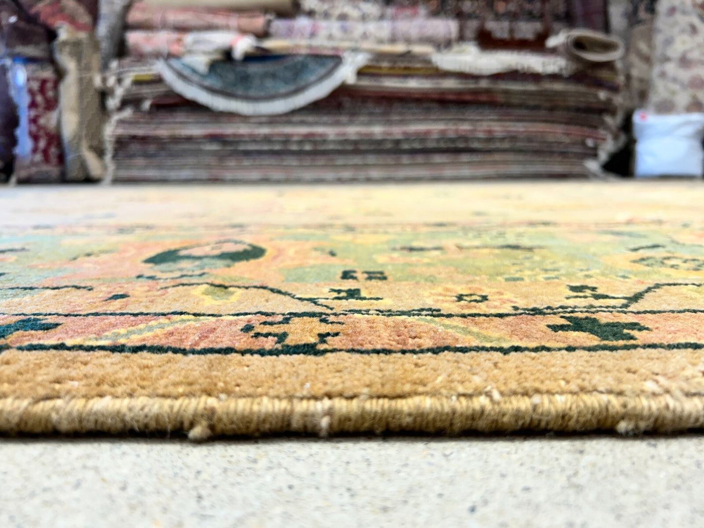 9'x12' Hand-Knotted 100% Wool Pile Hamadane Design Carpet - Area Rug