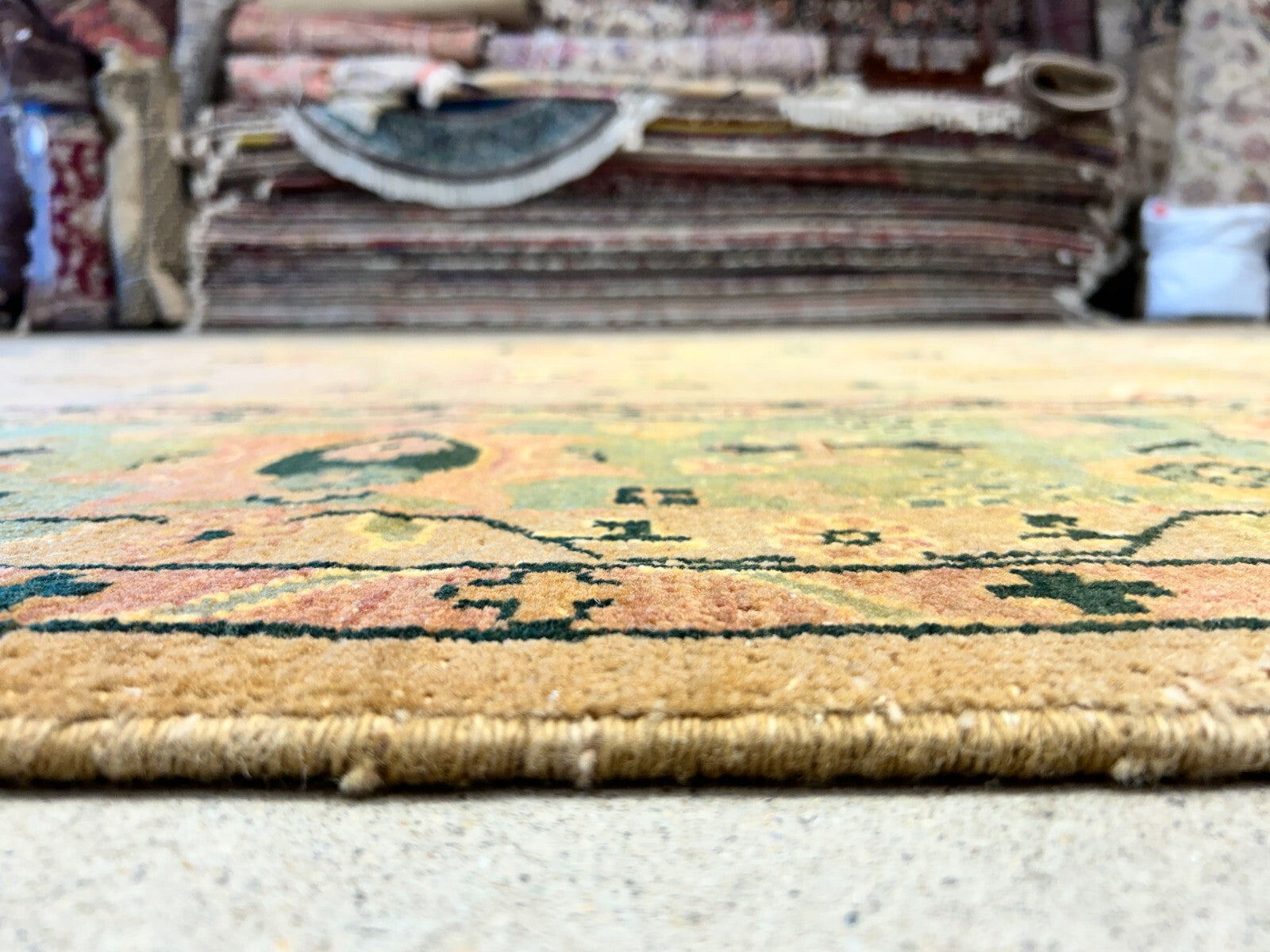 9'x12' Hand-Knotted 100% Wool Pile Hamadane Design Carpet - Area Rug