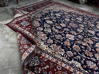 7'9"x12'8" Extra Fine Hand-Knotted Wool & Silk Isfahane Seirafian Rug