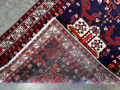 3'7" x 10'7'' Hand-Knotted 100% Lamb Wool Pile Goravane Area Rug