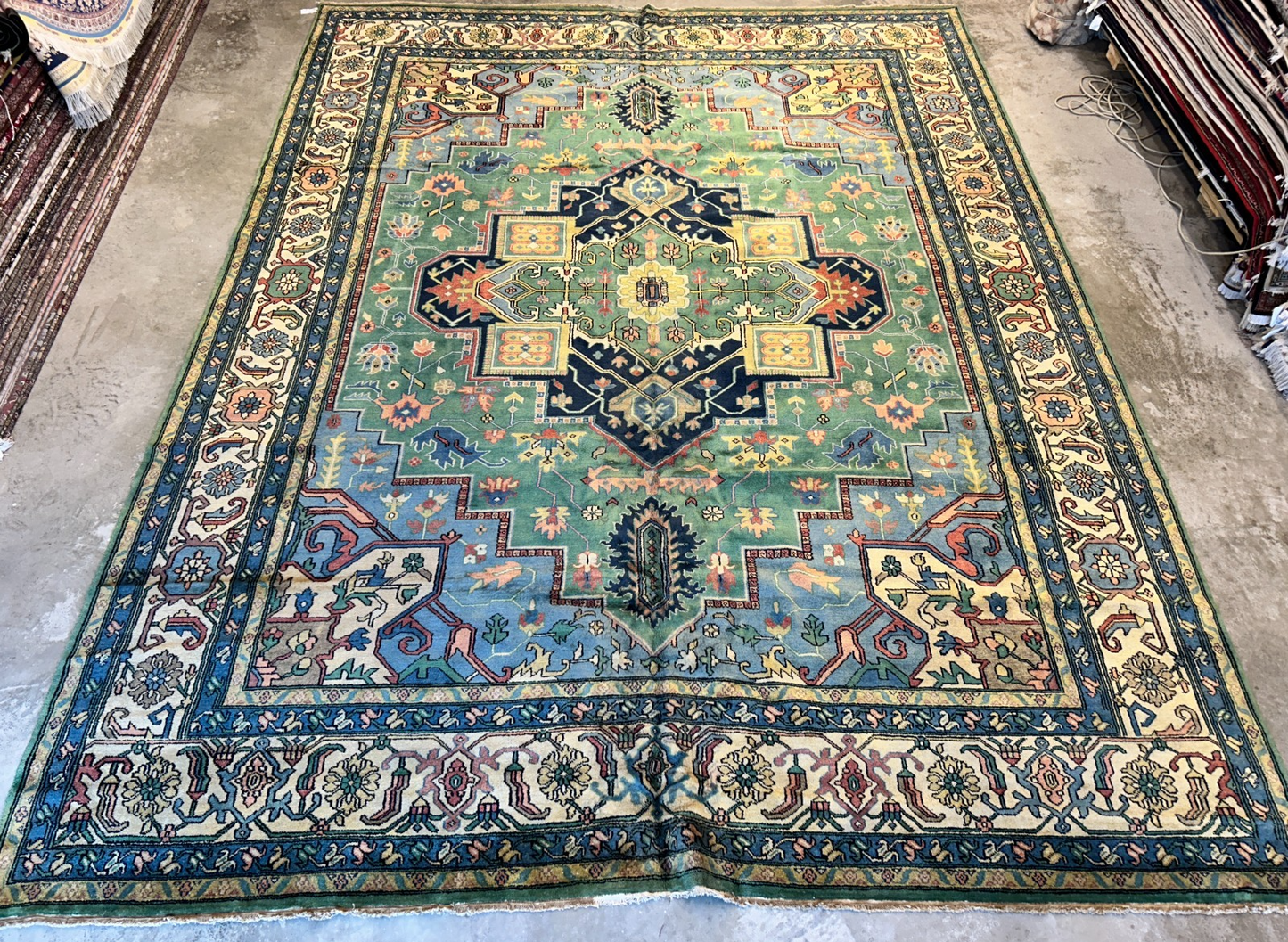11'11"x15'11" Hand-Knotted 100% Wool Pile Herize Area Rug - Carpet
