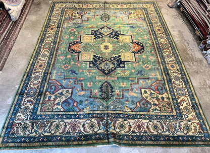 11'11"x15'11" Hand-Knotted 100% Wool Pile Herize Area Rug - Carpet