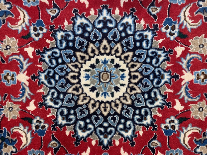 3'x4'5" Fine Hand-Knotted Wool & Silk Blend Naine Carpet - Area Rug