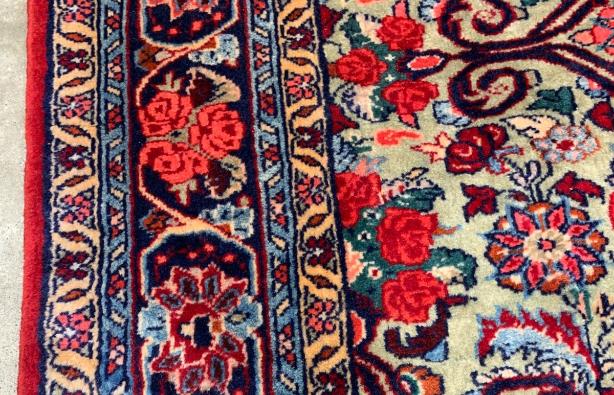 3'8"x4'11'' Hand-Knotted 100% Wool Bidjare Area Rug - Area Carpet