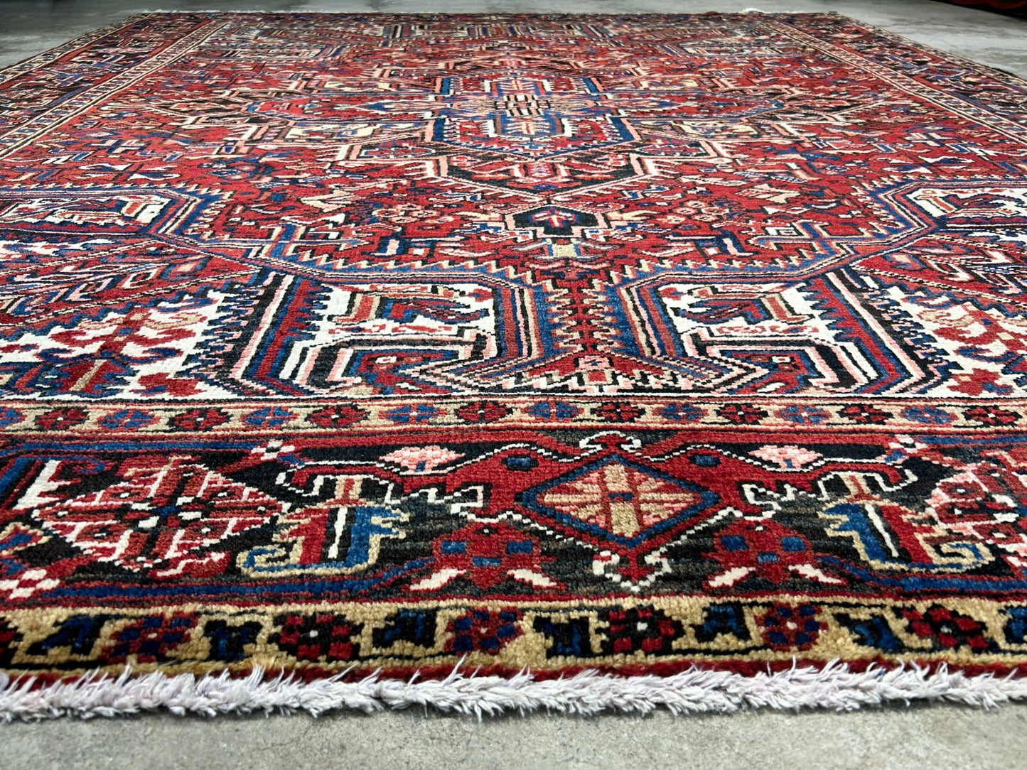 7'9"x9'1" Hand-Knotted 100% Wool Herize Carpet - Area Rug - Square Shaped