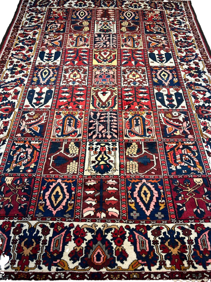 6'10"x10'1" Hand-Knotted 100% Lamb Wool Bakhtiarie Carpet - Area Rug