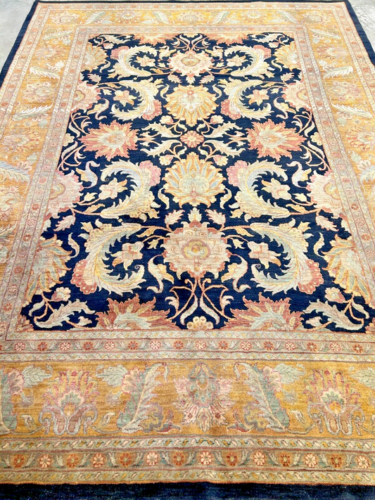 9' x 12' Hand-Knotted 100% Wool Carpet - Indian Agra Area Rug