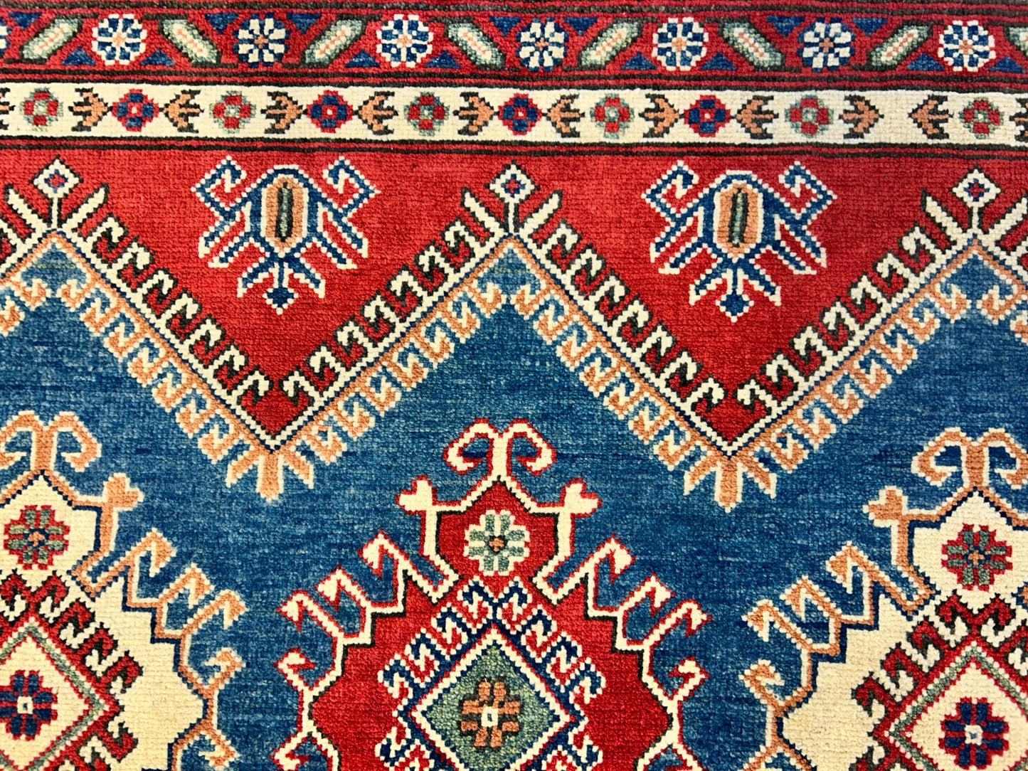 9'x12' Hand-Knotted 100% Wool Pile Kazak Rug