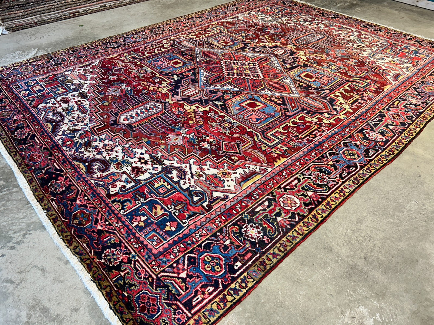 8'10"x12'1" Hand-Knotted 100% Wool Pile Herize Rug