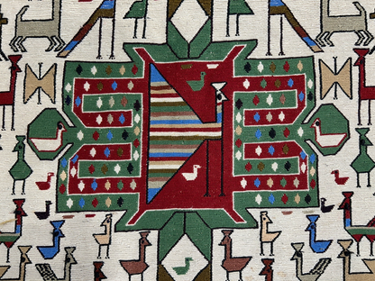 4'x4'10" Needle Punched 100% Wool Soumak Area Rug - Carpet